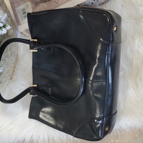 Vtg Tory burch black leather top handle shoulder bag - Picture 16 of 17